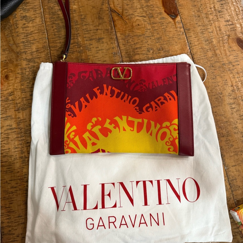 Valentino Garavani Red and Yellow Mini Bag with Gradient Design